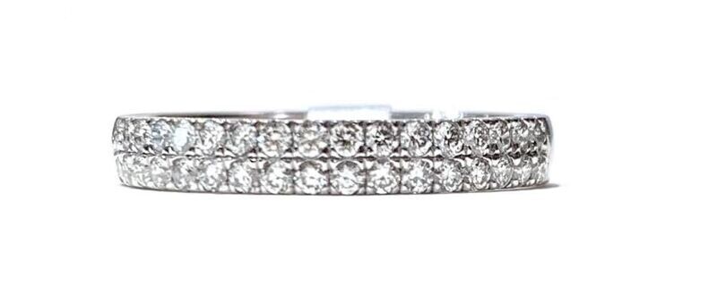 Platinum Diamond Half Hoop, UK Size M