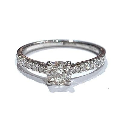 New Platinum Diamond Solitaire Ring, UK Size M