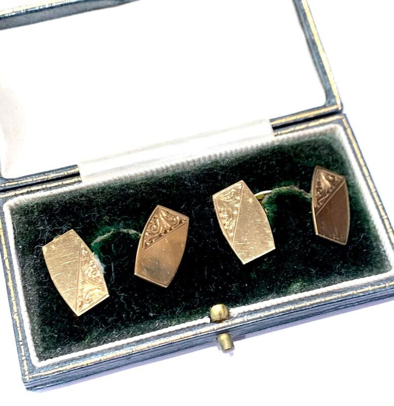 9ct yellow gold cufflinks circa 1946