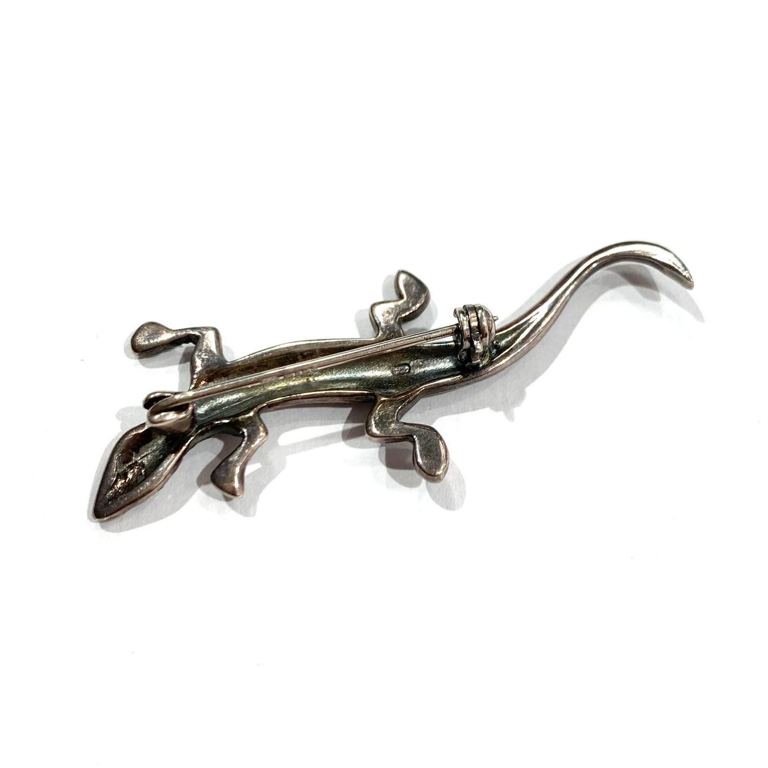 New Silver Marcasite Lizard Brooch