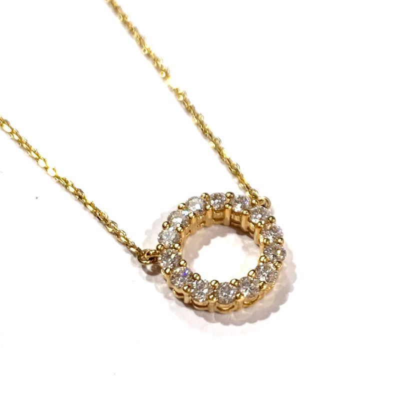 New 18ct Yellow Gold Circle of Life Diamond Necklace