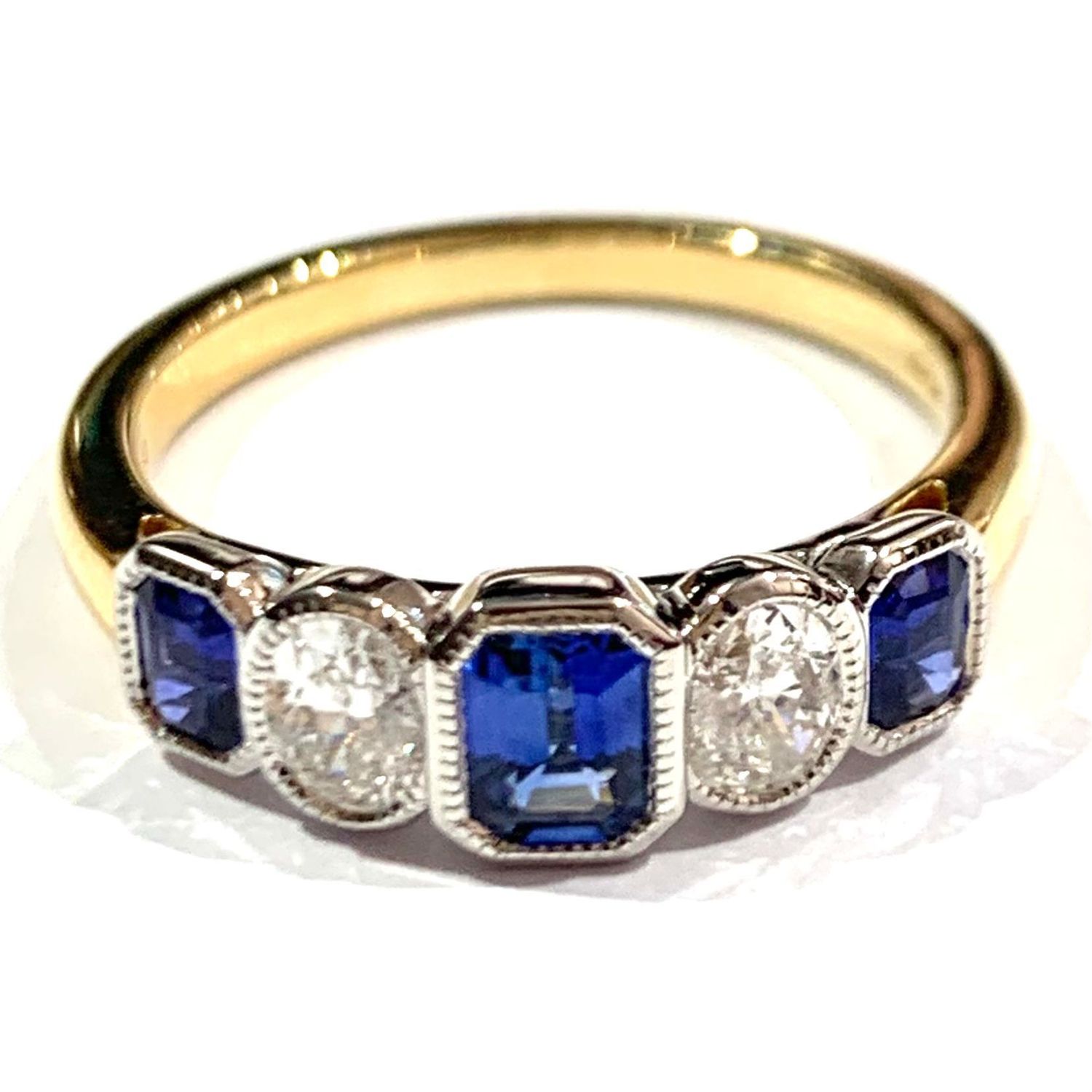 18ct Yellow Gold Sapphire and Diamond Ring