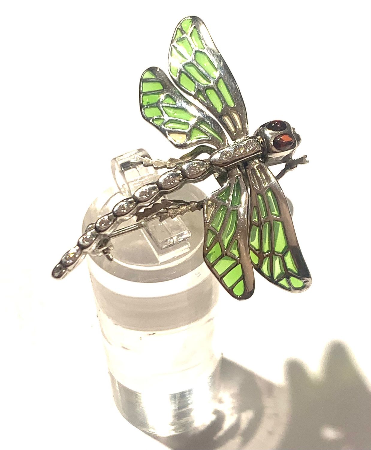Silver  enamel dragonfly