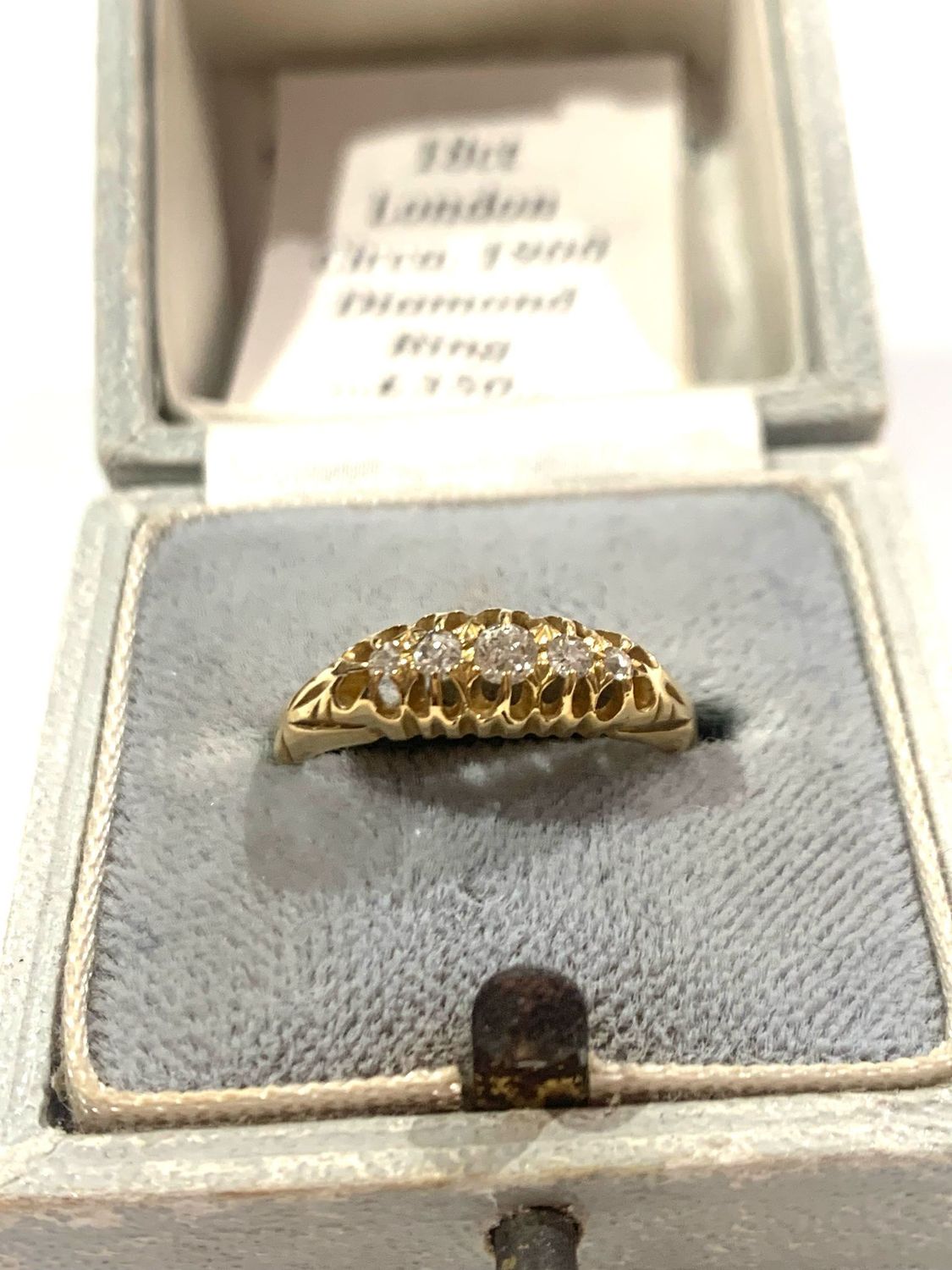18 ct five stone  diamond ring circa 1900