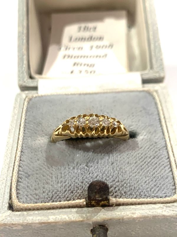 18 ct five stone  diamond ring circa 1900