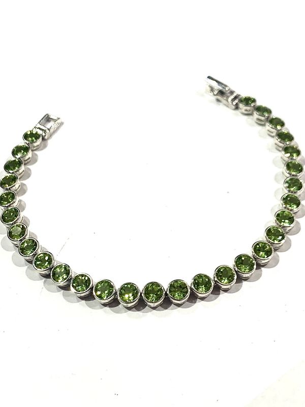Silver Peridot Bracelet
