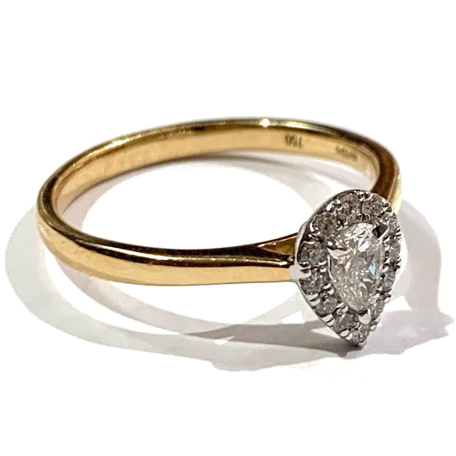 18ct Yellow Gold Diamond Cluster Ring, UK Size P 1/2