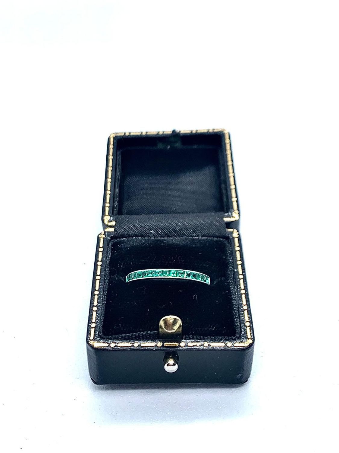 18CT Emerald Half Hoop