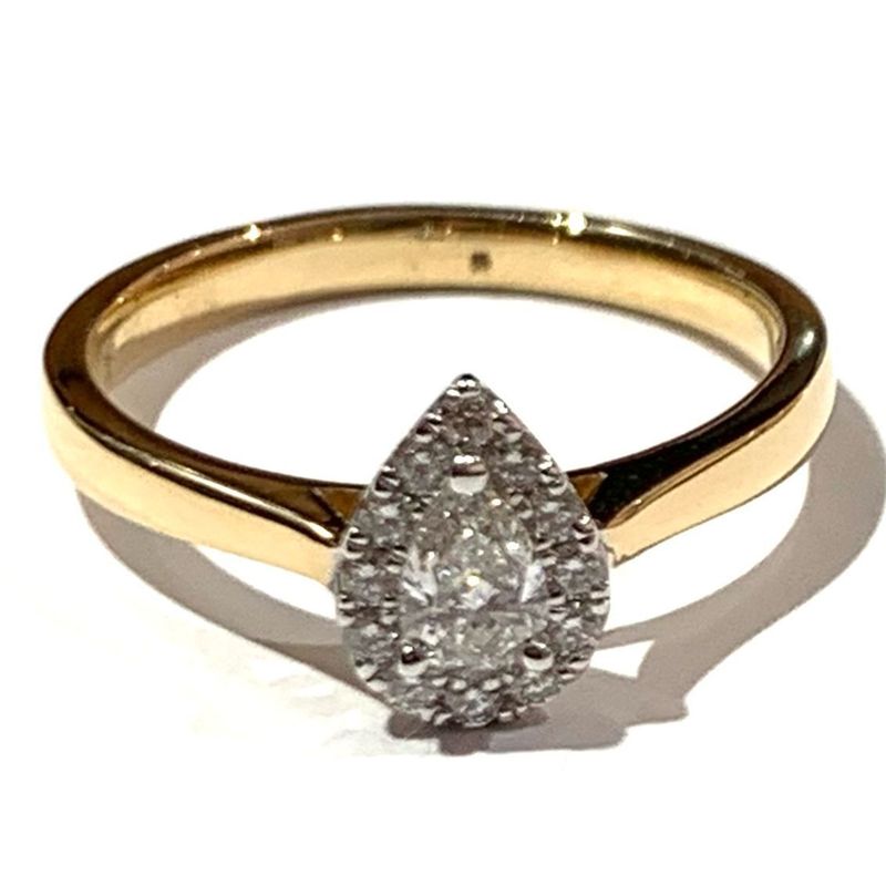 18ct Yellow Gold Diamond Ring, UK Size N