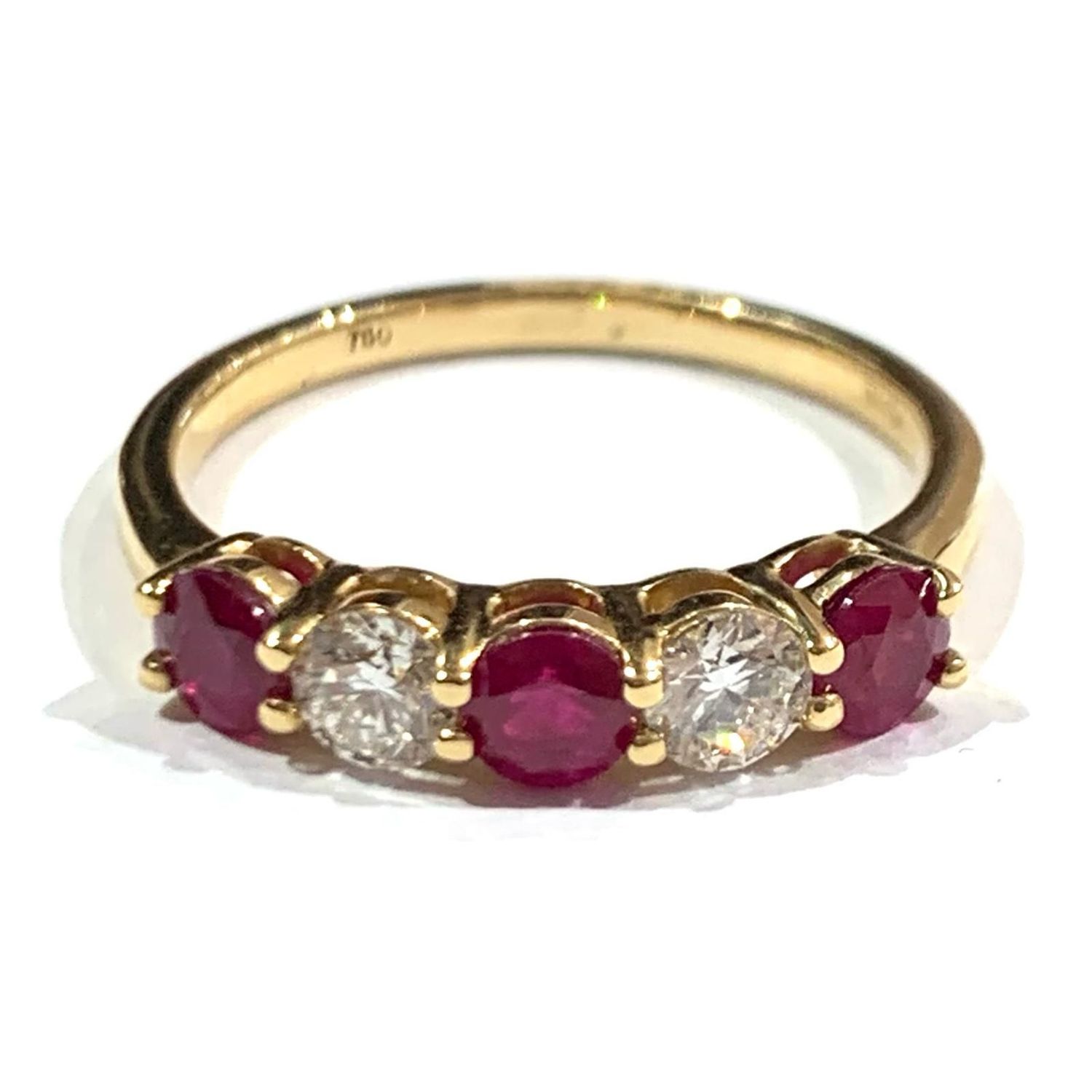 18ct Yellow Gold Ruby and Diamond Ring