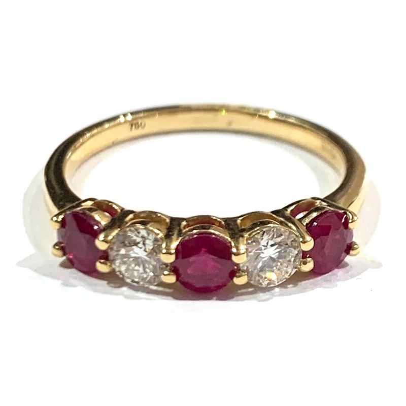 18ct Yellow Gold Ruby and Diamond Ring
