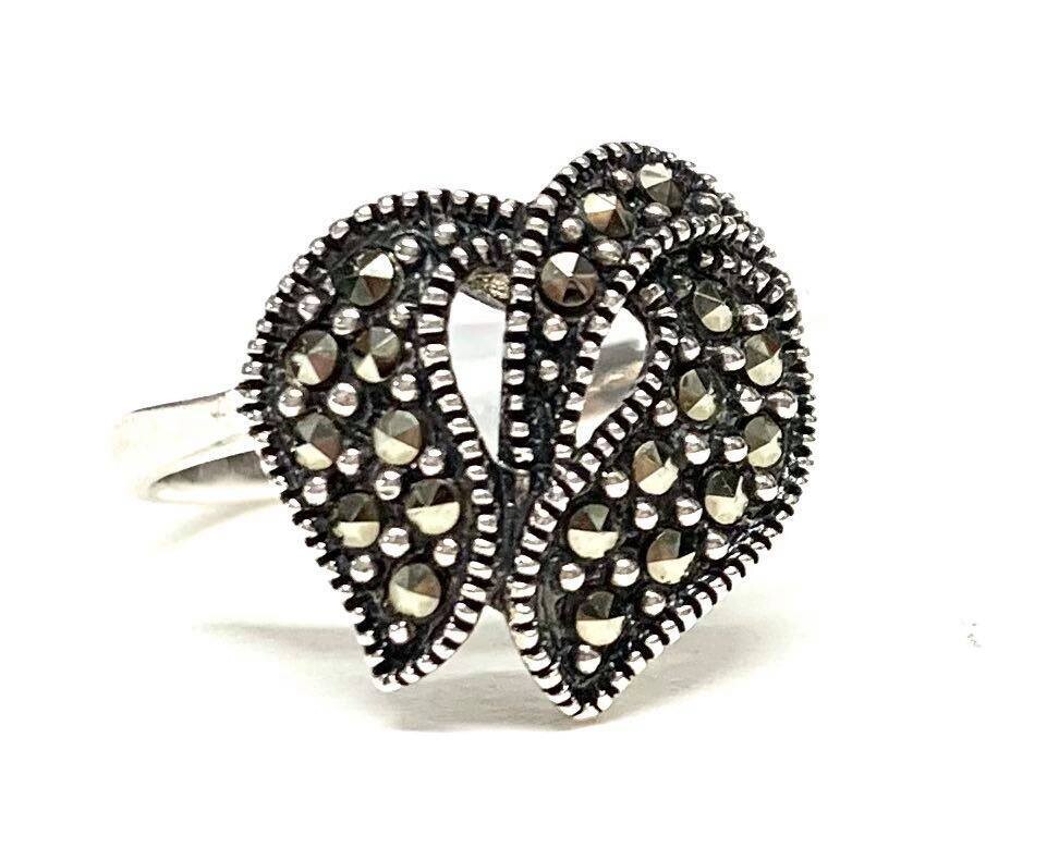 Silver Marcasite Ring UK size N Silver Marcasite Ring UK size N