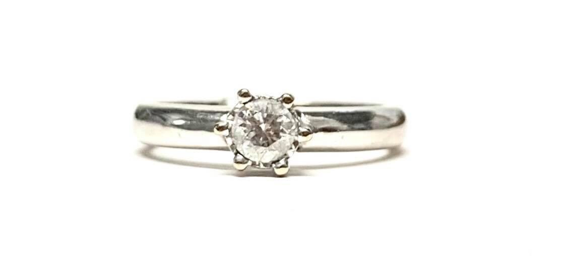 Pre-owned 18ct White Gold Diamond Solitaire Ring, UK Size M Pre-owned 18ct White Gold Diamond Solitaire Ring, UK Size M