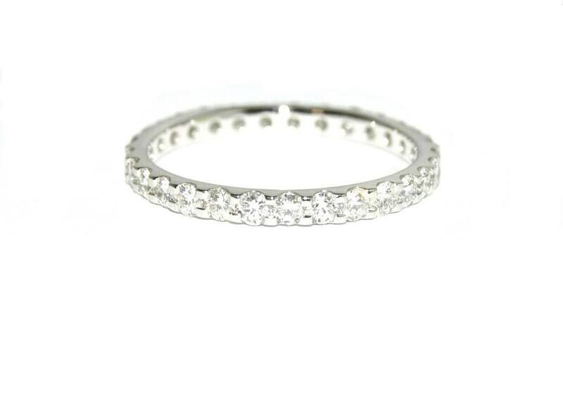 New Platinum Diamond Full Hoop, UK Size P