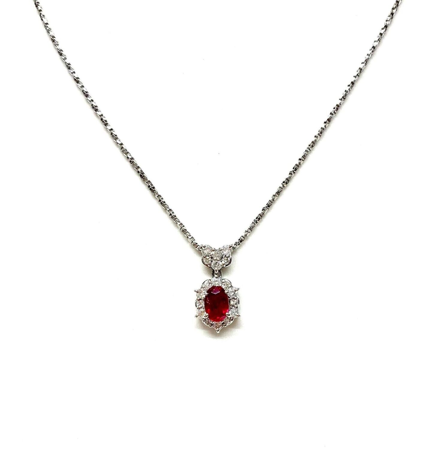 New Platinum Ruby & Diamond Pendant New Platinum Ruby & Diamond Pendant