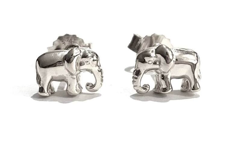 Silver Elephant Stud Earrings