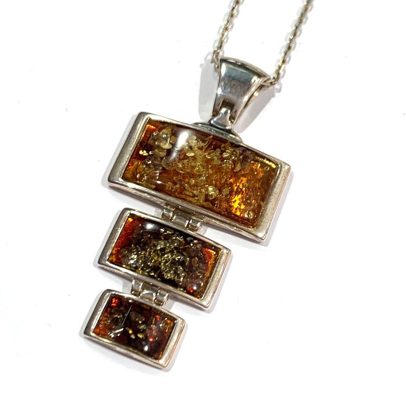 Silver Amber Pendant