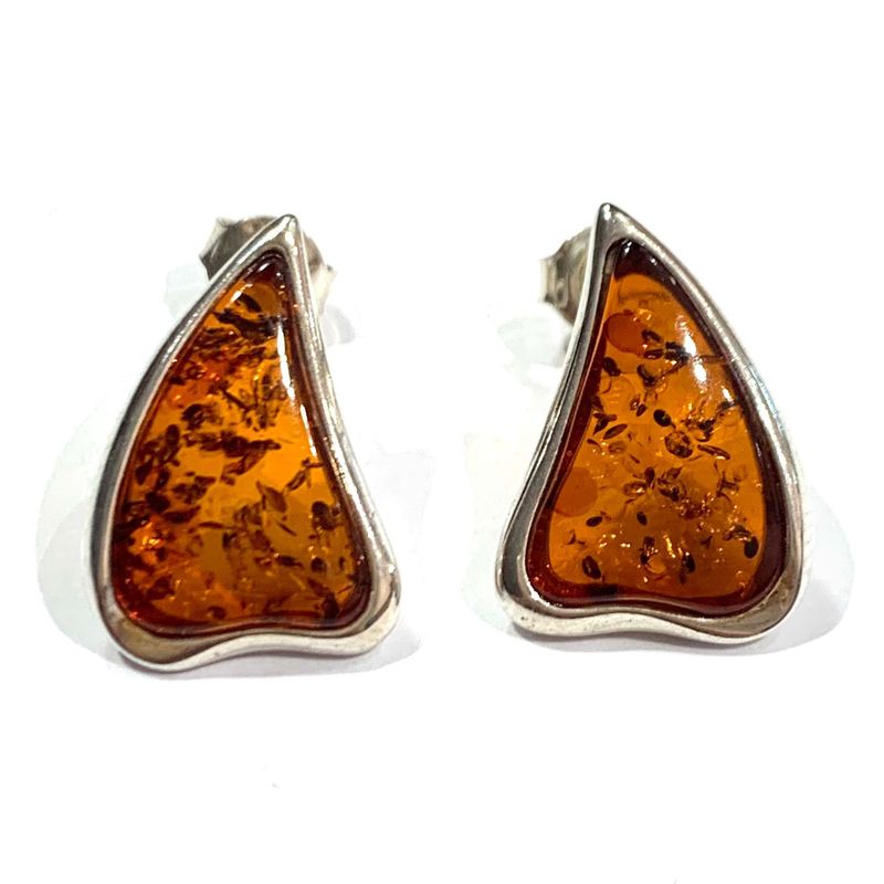 Silver Amber Earrings