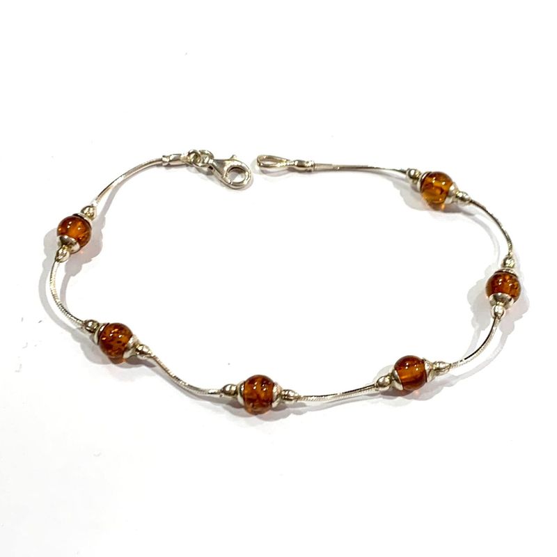 Silver Amber Bracelet