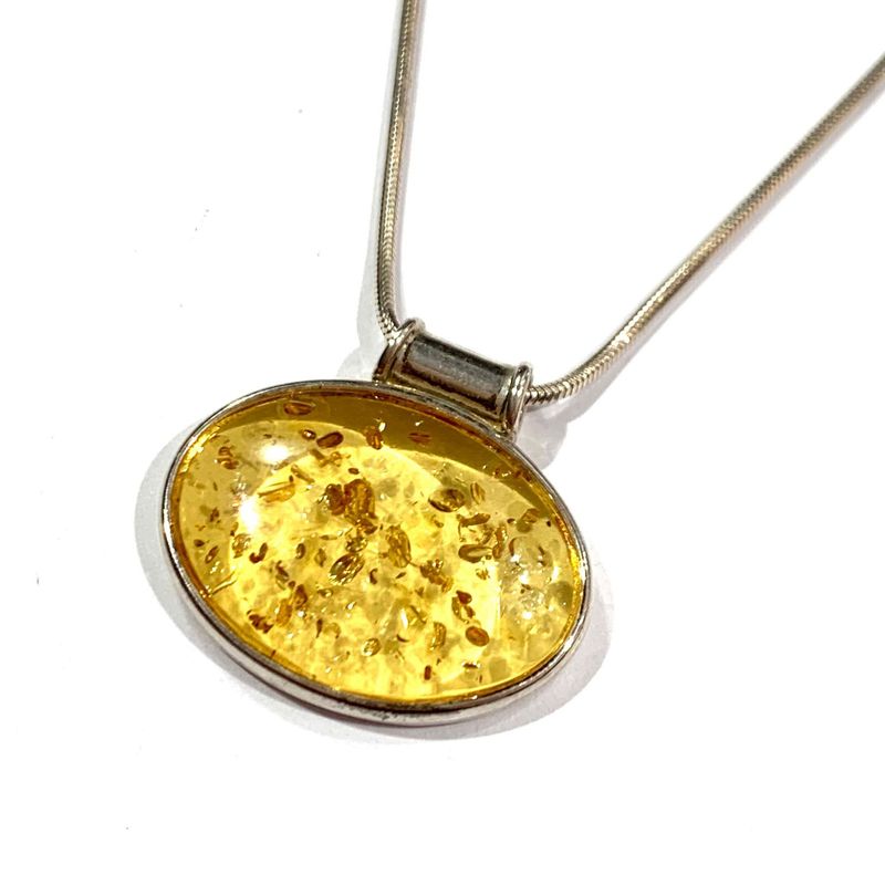 Silver Amber Pendant