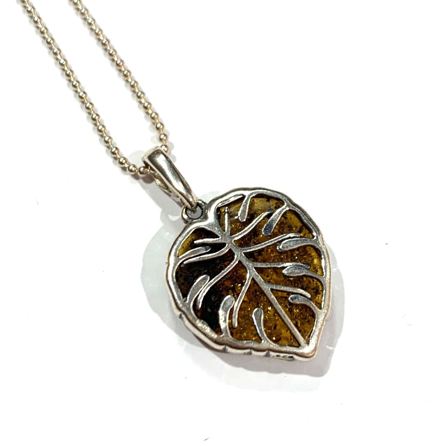 Silver Amber Pendant
