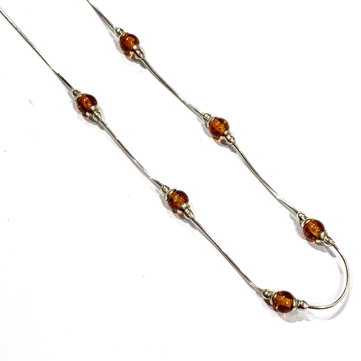 Silver and Amber Necklace
