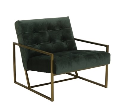 Olive green velvet chair