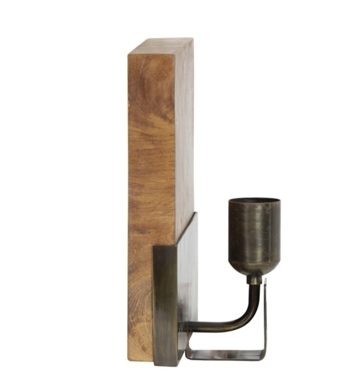 Solid wood wall light