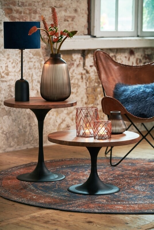Acacia wooden top, side tables