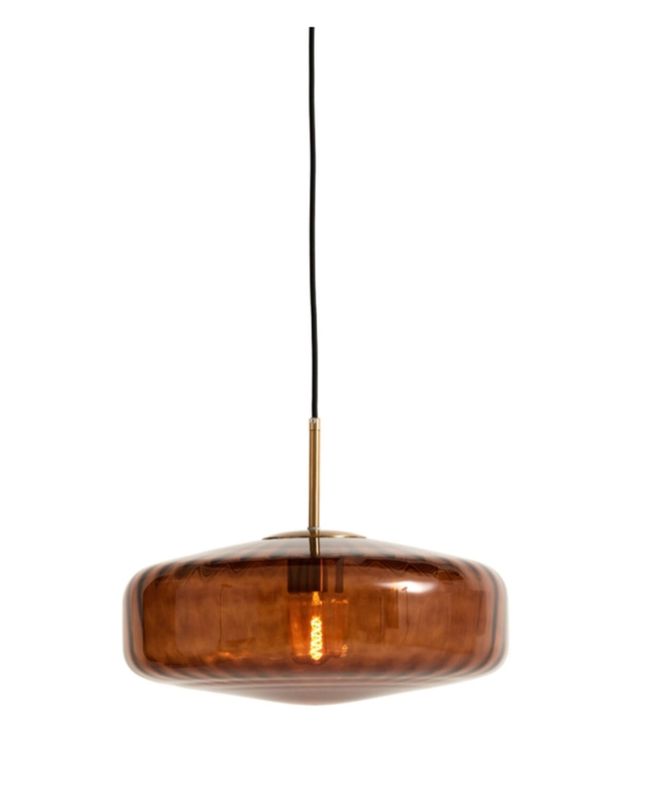 Hanging lamp Ø40x17 cm MOODY glass brown+gold