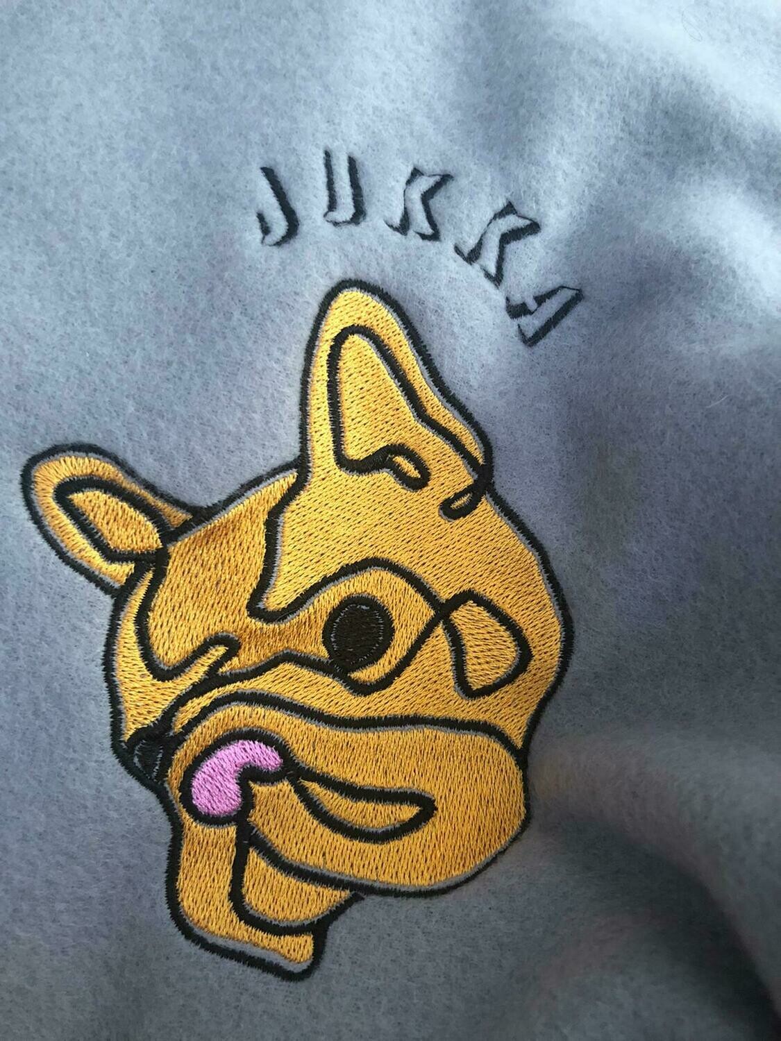 Personalized Embroidered Dog Blanket with French Bulldog Graphic