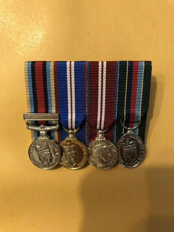 Court Mounted Miniature Medal Set, Afghanistn, Golden & Diamond Jubilees, VRSM