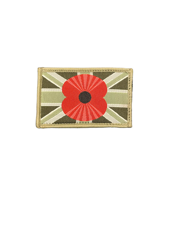 Union Jack Patch MTP TRF Hook and Loop Patch With Poppy
