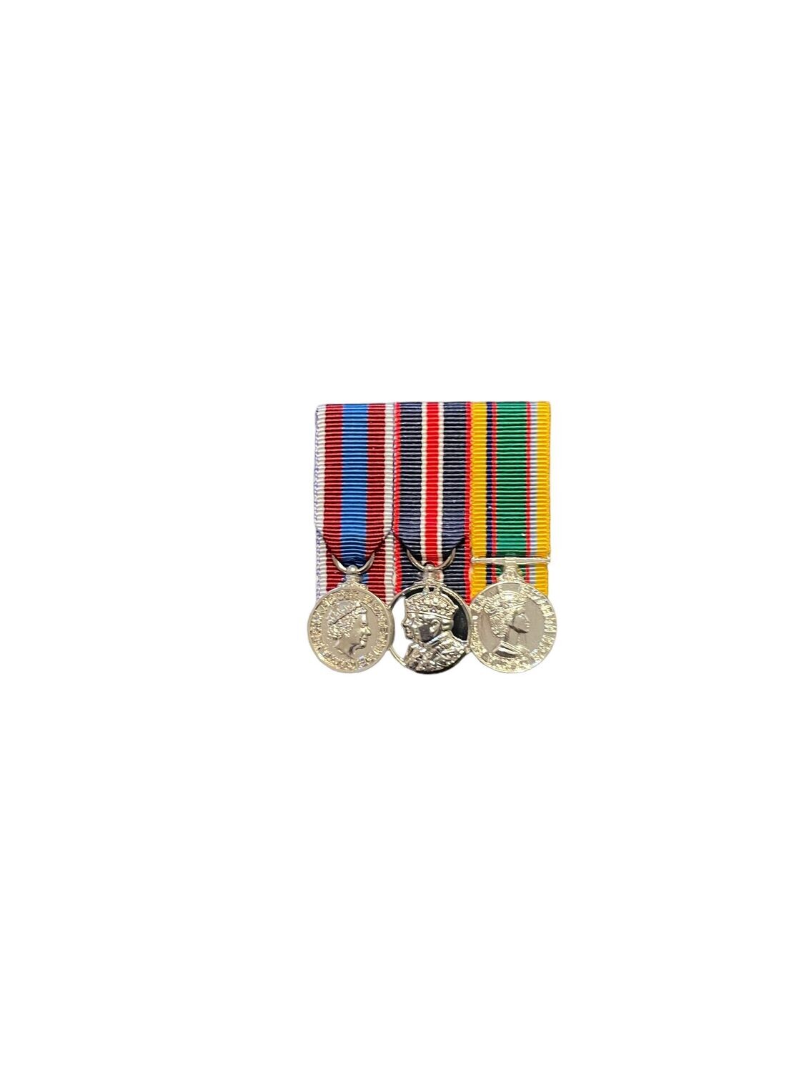 Court Mounted Miniature Medal Set, Platinum Jubilee, Kings coronation, Cadet medal