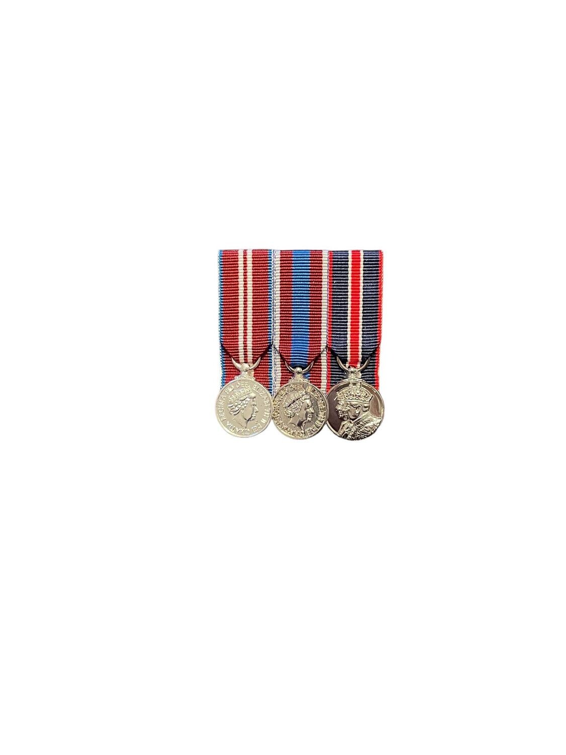 Court Mounted Miniature Medal Set, Diamond, Platinum Jubilees, Kings coronation,