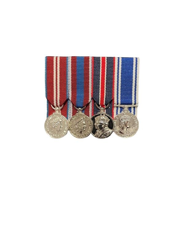 Court Mounted Miniature Medal Set, Diamond and Platinum Jubilees, Kings coronation, Police LSGC