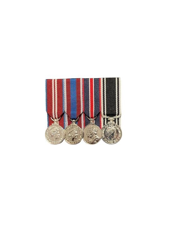 Court Mounted Miniature Medal Set, Diamond and Platinum Jubilees, Kings coronation, Prison LSGC