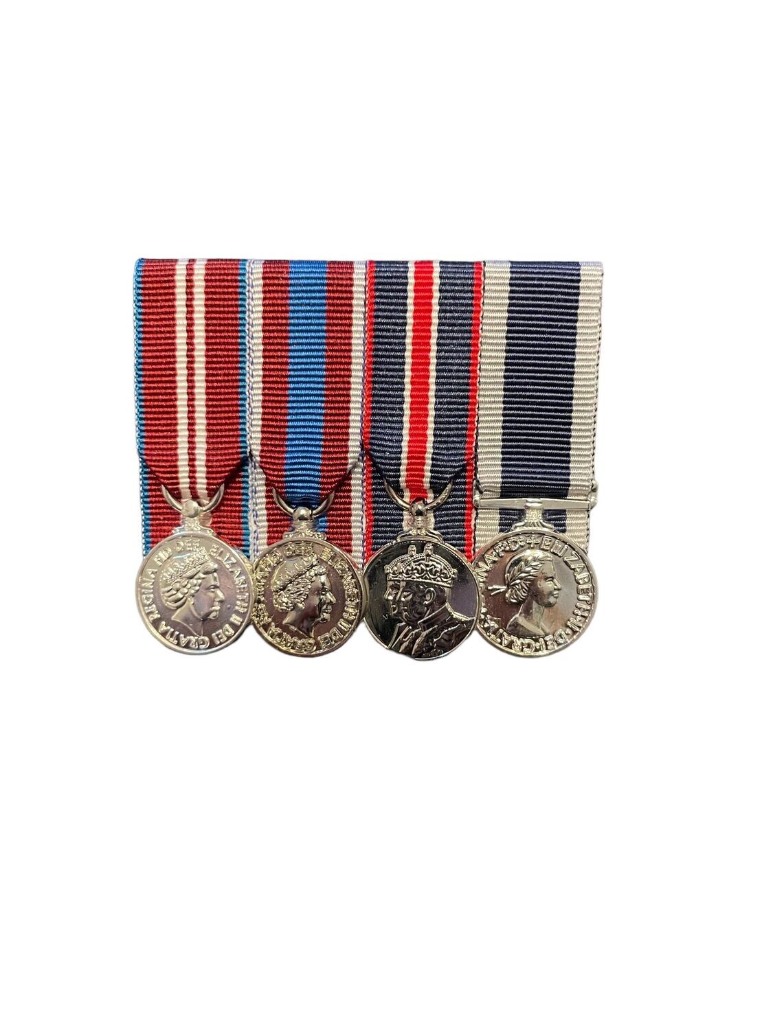 Court Mounted Miniature Medal Set, Diamond, Platinum Jubilee & King Coronation & Navy LSGC