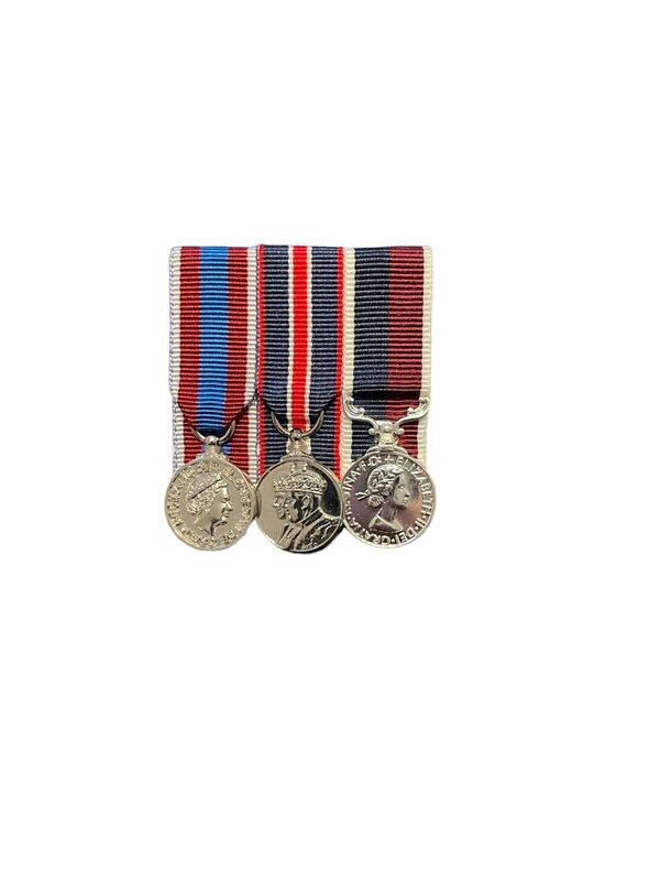 Court Mounted Miniature Medal Set, Platinum Jubilee & King Coronation & RAF LSGC