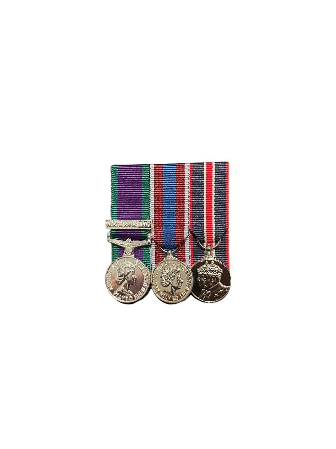 Court Mounted Miniature Medal Set,GSM NI, Platinum Jubilee & King Coronation