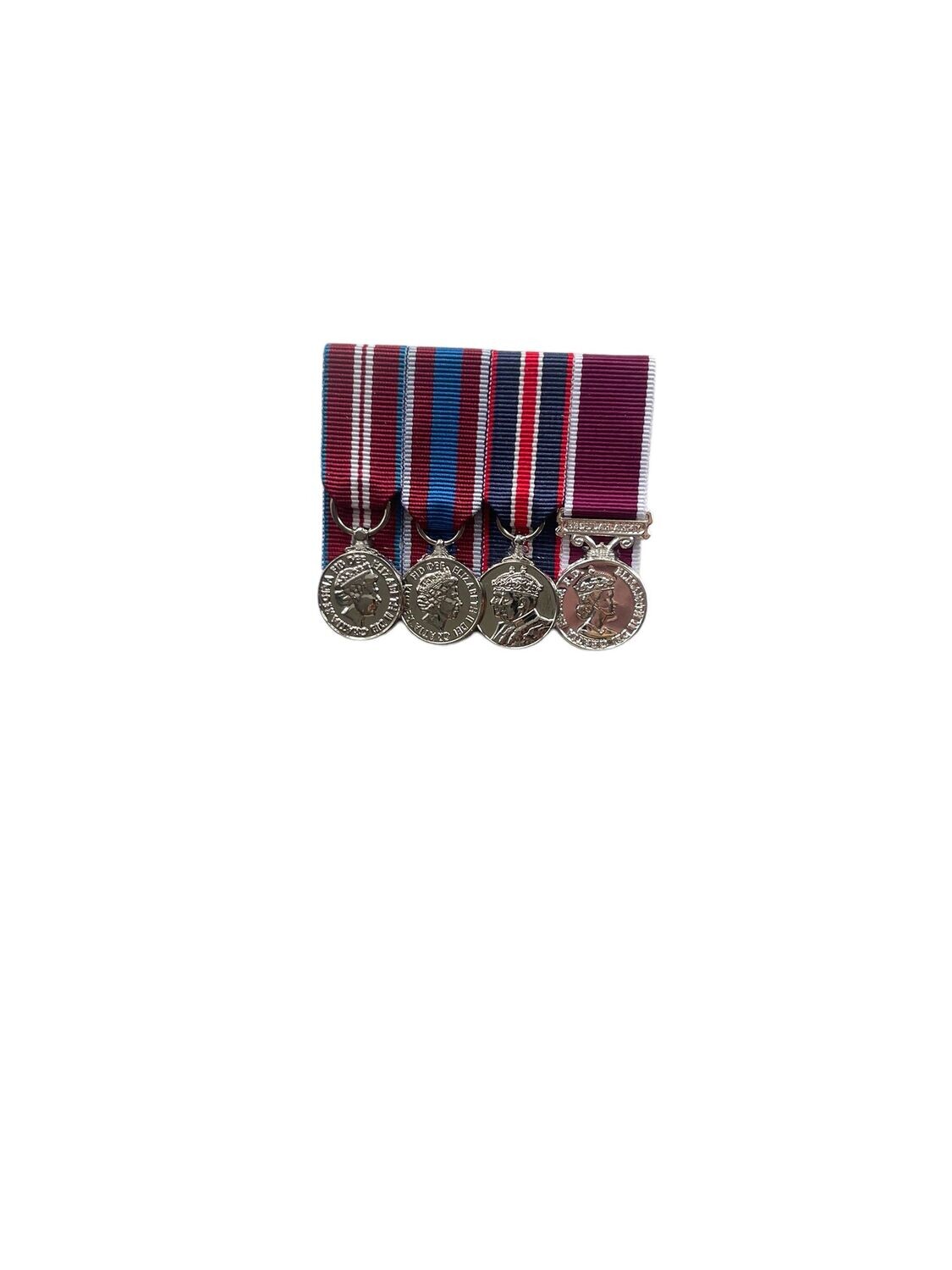 Court Mounted Miniature Medal Set,  Diamond, Platinum Jubilee & Kings Coronation &  Army LSGC EIIR