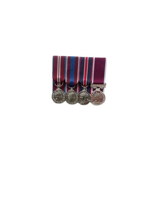 Court Mounted Miniature Medal Set, Diamond, Platinum Jubilees & King Coronation & Army LSGC