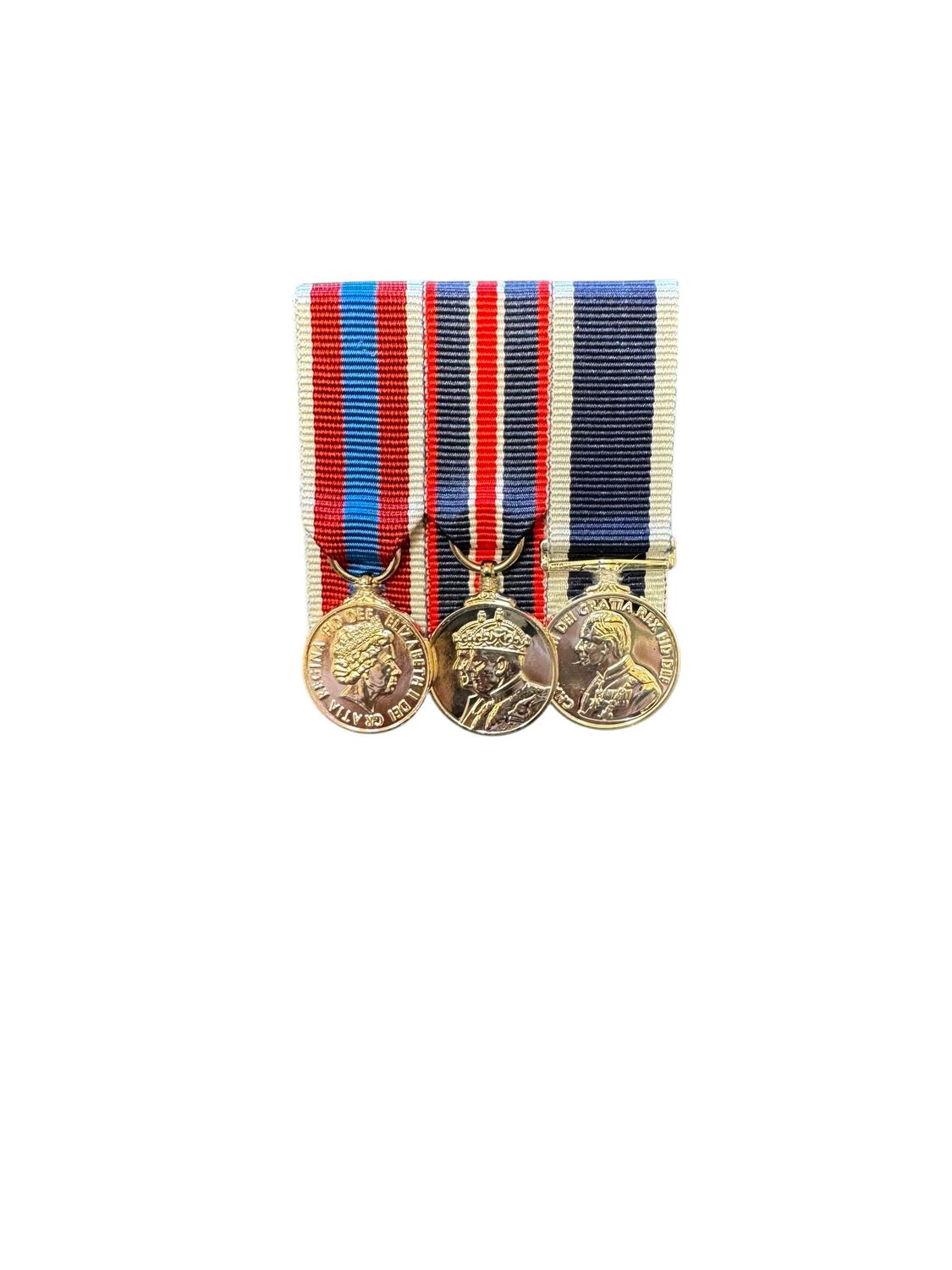 Court Mounted Miniature Medal Set, Platinum Jubilee & King Coronation & Navy LSGC CIIIR
