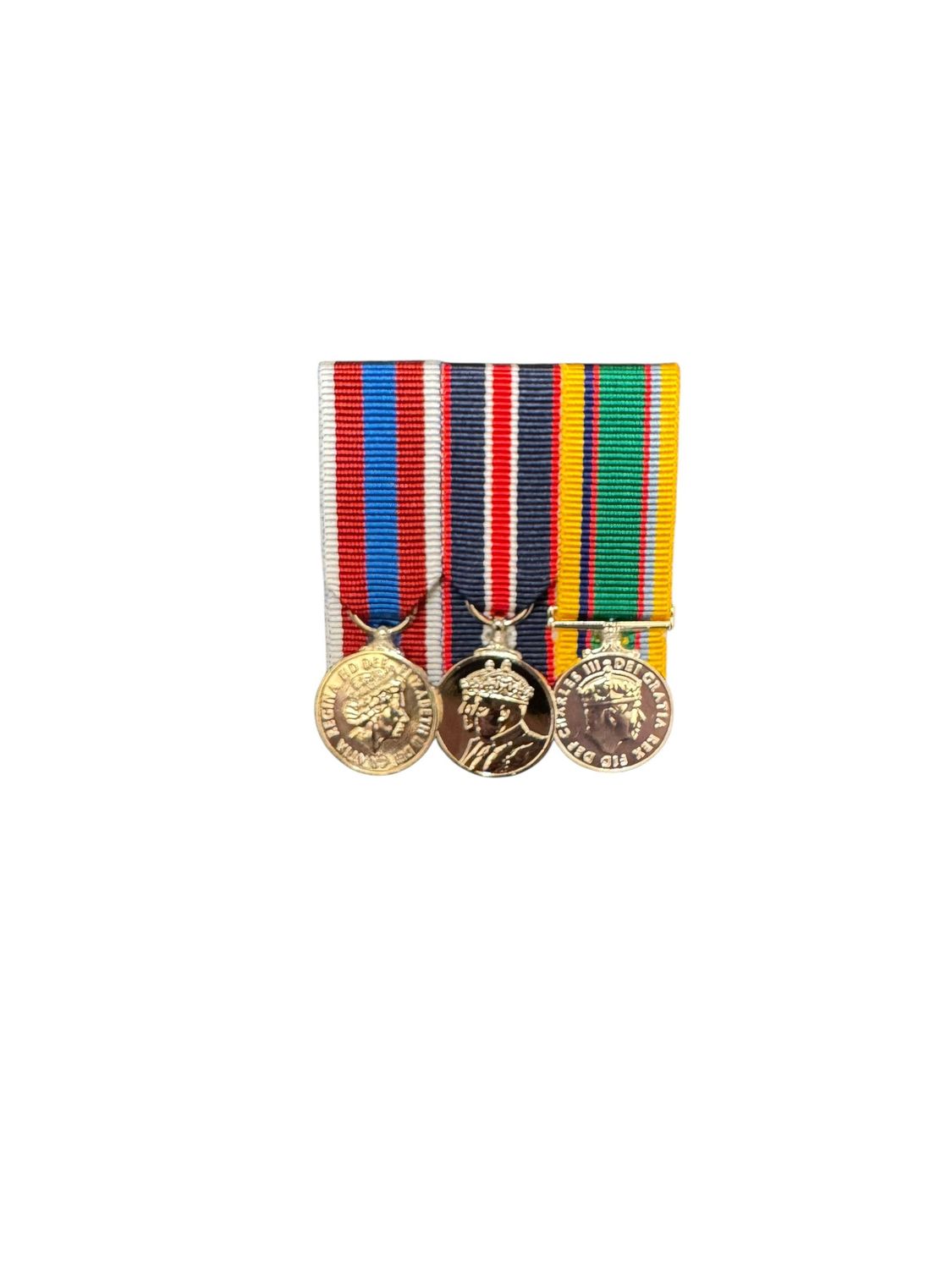 Court Mounted Miniature Medal Set, Platinum Jubilee, Kings coronation, Cadet medal CIIIR