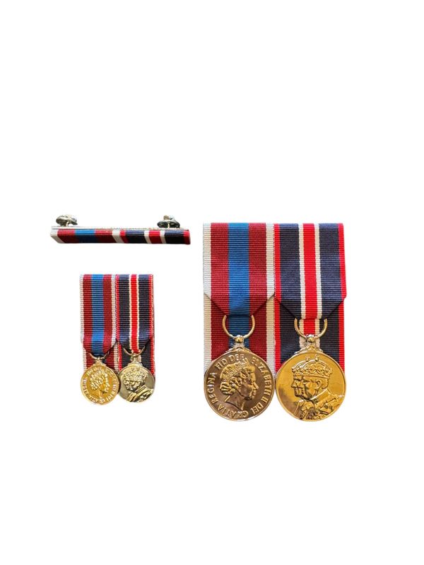 Court Mounted  Medal Sets, Platinum Jubilee and Kings Coronation full size and miniature replicas with stud bar