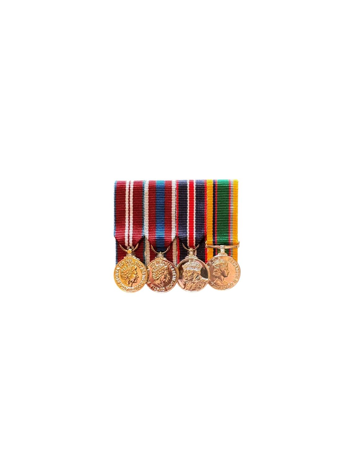 Court Mounted Miniature Medal Set, Diamond & Platinum Jubilee, Kings coronation, Cadet medal