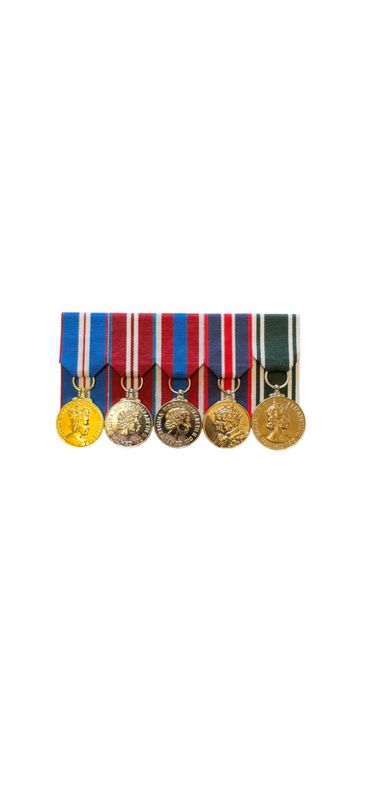 Court Mounted  full size Medal Set, Gold, Diamond, Platinum Jubilee, Kings Coronation and AMBULANCE LSGC EIIR full size replicas