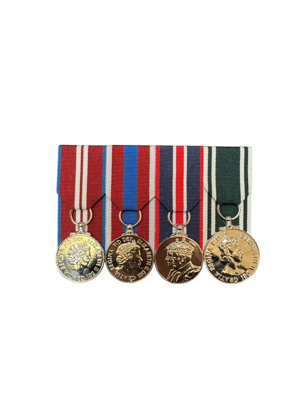 Court Mounted  Medal Set, Diamond, Platinum Jubilee, Kings Coronation and Ambulance LSGC EIIR full size replicas