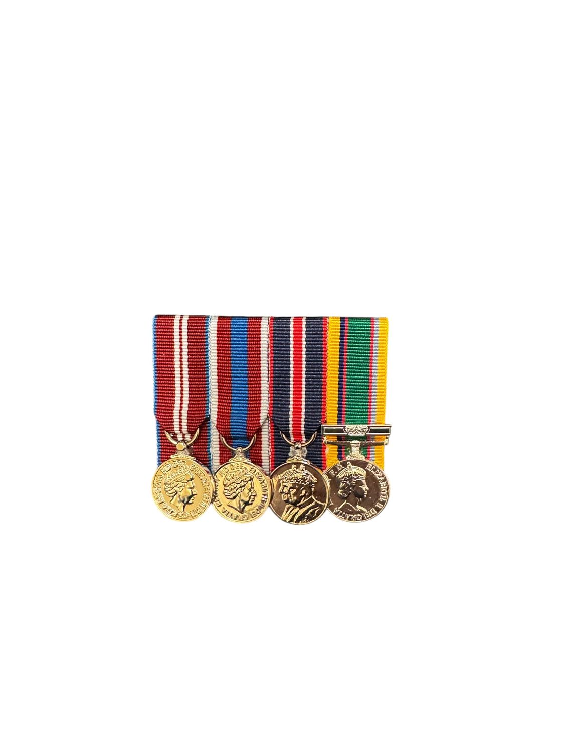 Court Mounted Miniature Medal Set, Diamond, Platinum Jubilee, Kings coronation, Cadet medal EIIR with 2nd Award Bar