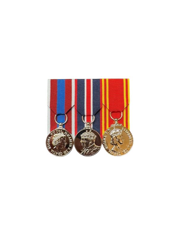 Court Mounted  Medal Set, Platinum Jubilee, Kings Coronation and FIRE LSGC EIIR full size replicas